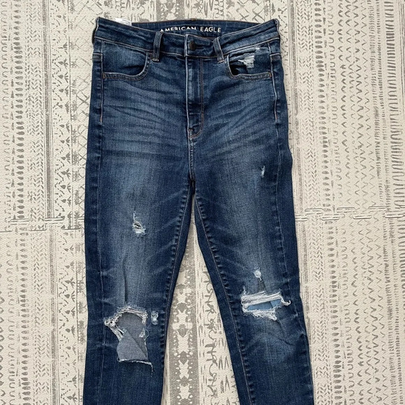 AEO highest rise distressed jeggings - Picture 2 of 8